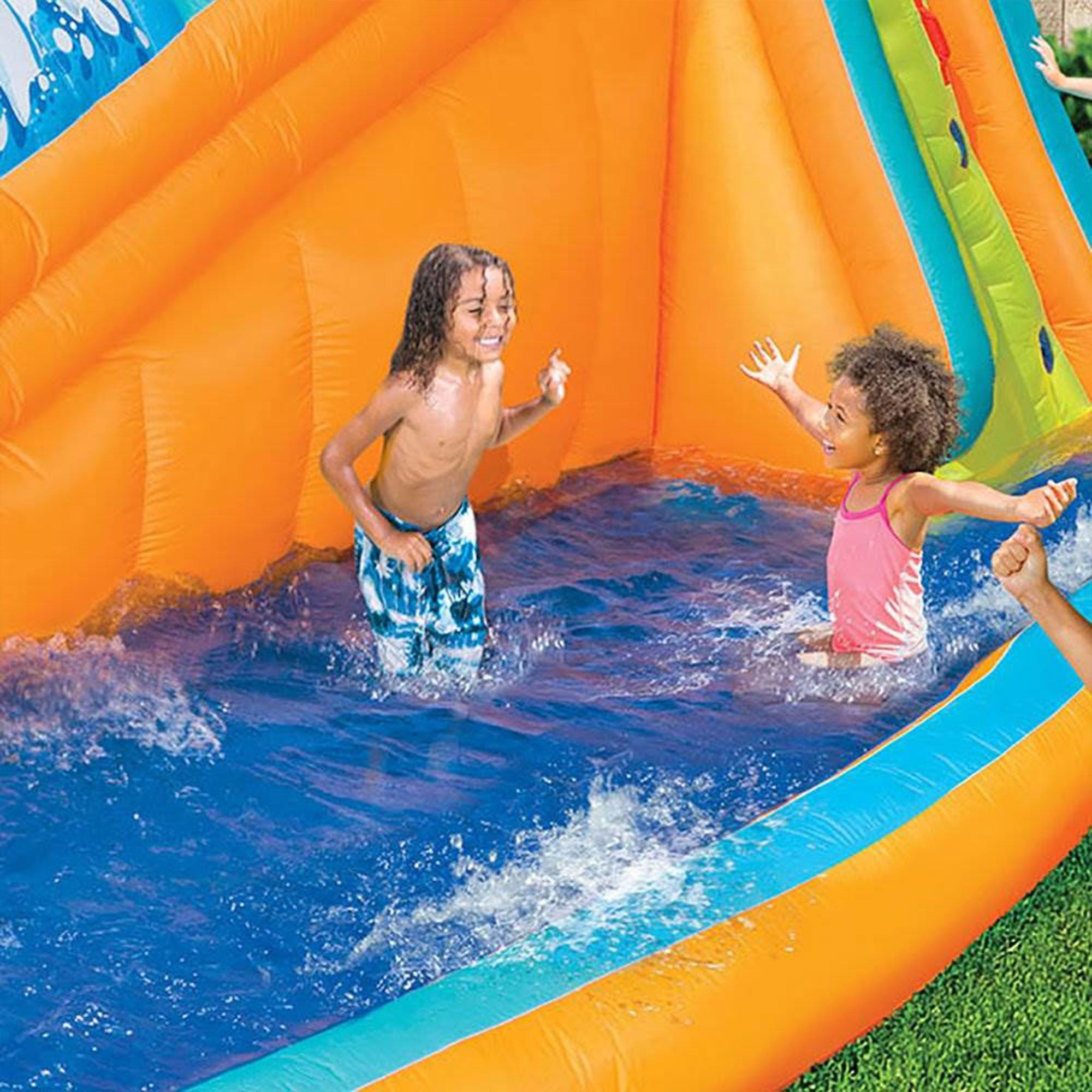 Banzai Kids Inflatable Surf Rider Aqua Lagoon Water Park Slide Pool (Open Box) - VMInnovations