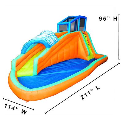 Banzai Kids Inflatable Surf Rider Aqua Lagoon Water Park Slide Pool (Open Box) - VMInnovations