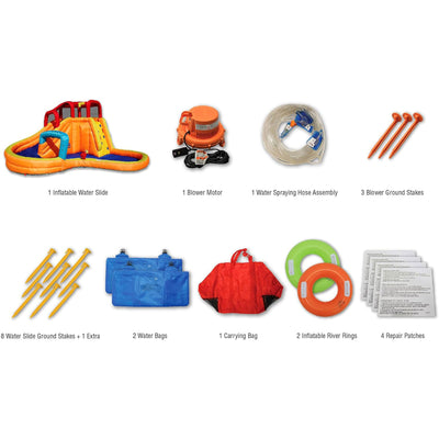 Banzai Kids Inflatable Outdoor Lazy River Water Park Slide and Pool (For Parts) - VMInnovations