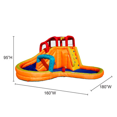 Banzai Kids Inflatable Lazy River Water Park & Toss Like A Boss Giant Lawn Pong