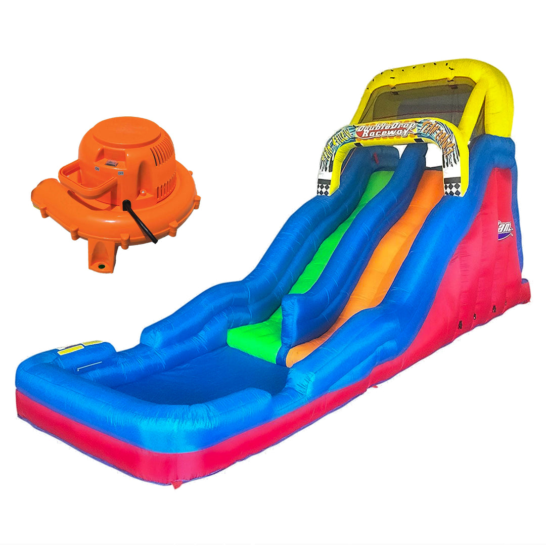 Banzai Double Drop Raceway 2 Lane Inflatable Kids Bounce Water Slide (Open Box)