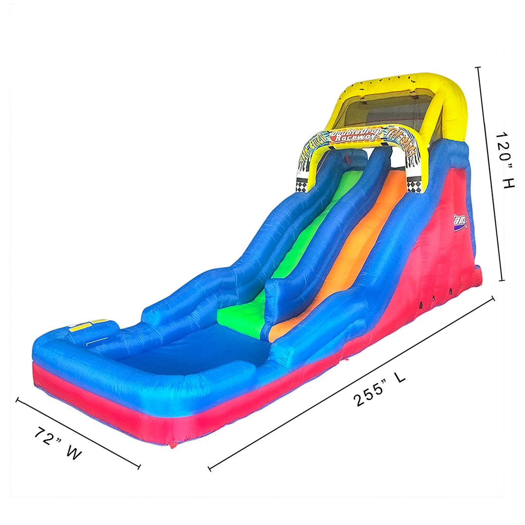 Banzai Double Drop Raceway 2 Lane Inflatable Kids Bounce Water Slide (Open Box)