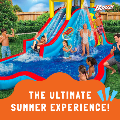 Banzai Slide N' Soak Inflatable Outdoor Kids Splash Pool Water Park Play Center