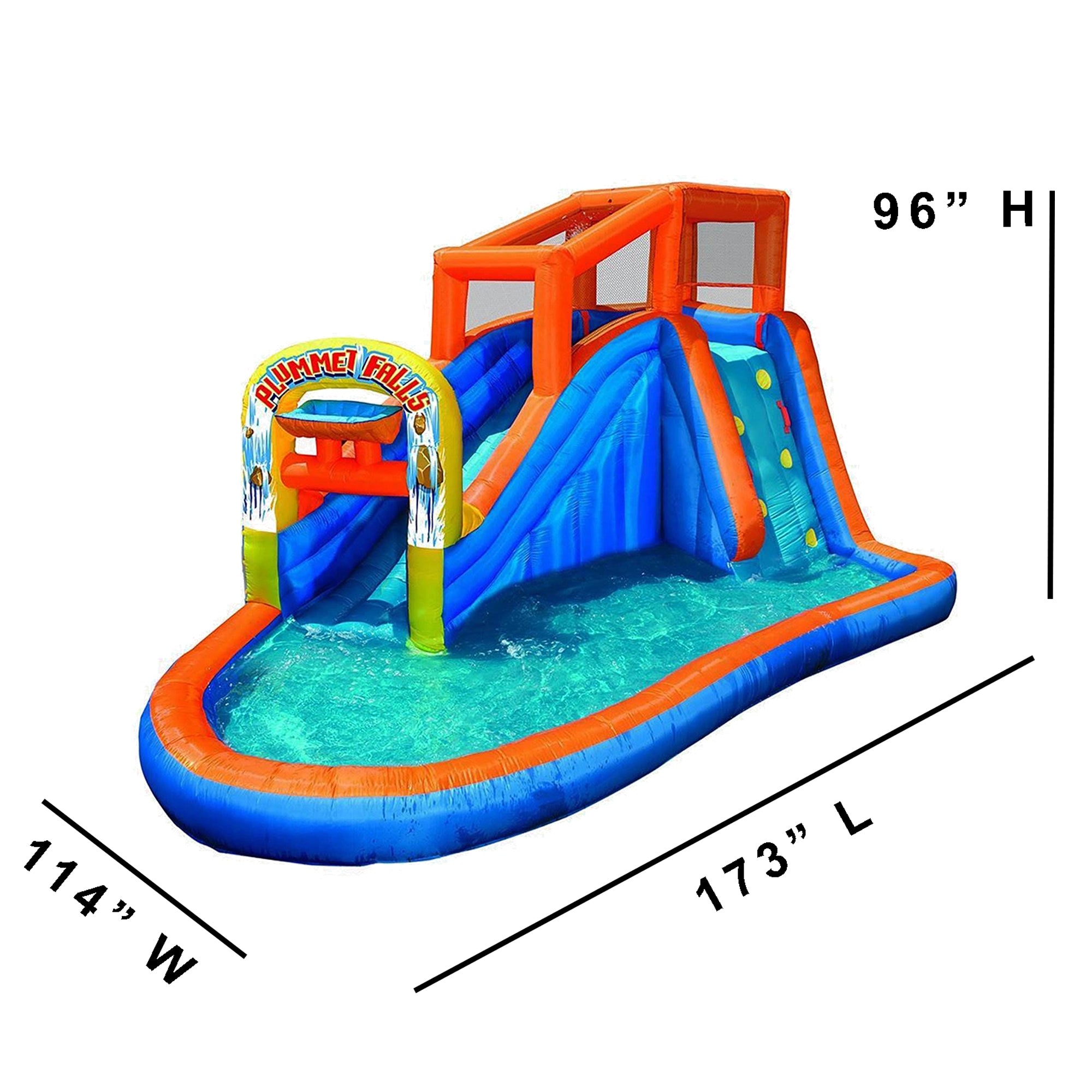Banzai Plummet Falls Adventure Kids Inflatable Water Park Pool Slide (Open Box)