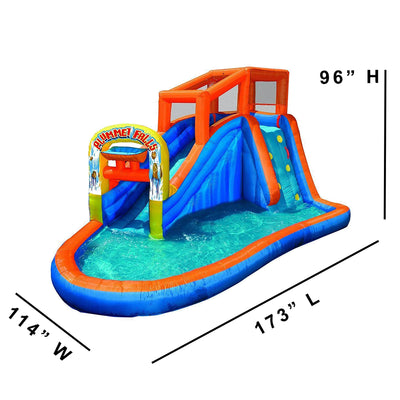 Banzai Plummet Falls Adventure Kids Inflatable Water Park Pool Slide (Open Box)