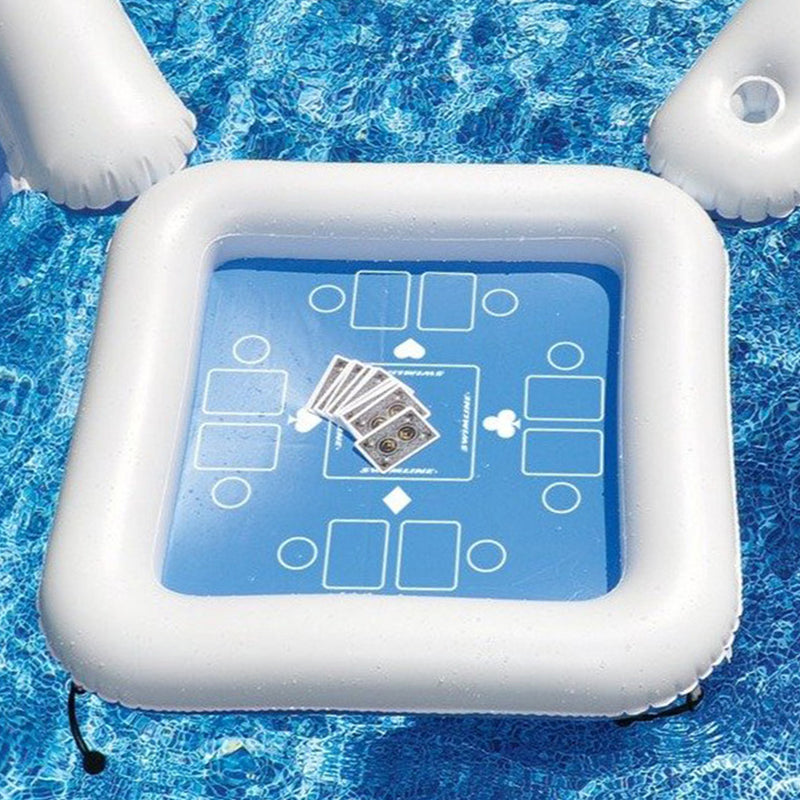 Swimline Inflatable Game Station Pool Set w/ Waterproof Playing Cards (Open Box)