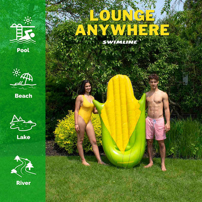 Swimline 90680M Giant 74" Inflatable Corn on the Cob Swimming Pool Float Lounger - VMInnovations