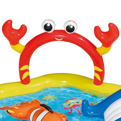 Summer Waves 6.4ft x 34in Inflatable Under the Sea Kiddie Swimming Pool w/ Slide