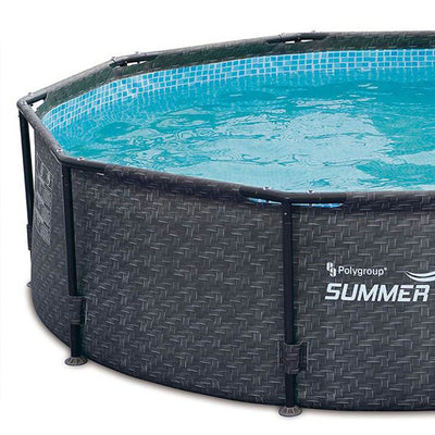 Summer Waves 10' x 30" Outdoor Round Frame Above Ground Swimming Pool with Pump
