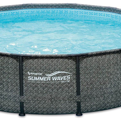 Summer Waves 14' x 48" Outdoor Round Frame Above Ground Swimming Pool with Pump