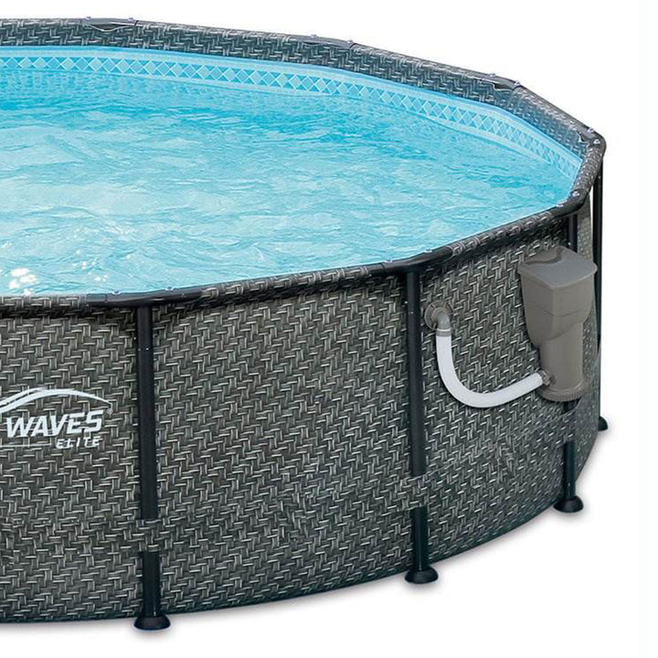 Summer Waves 14' x 48" Outdoor Round Frame Above Ground Swimming Pool with Pump