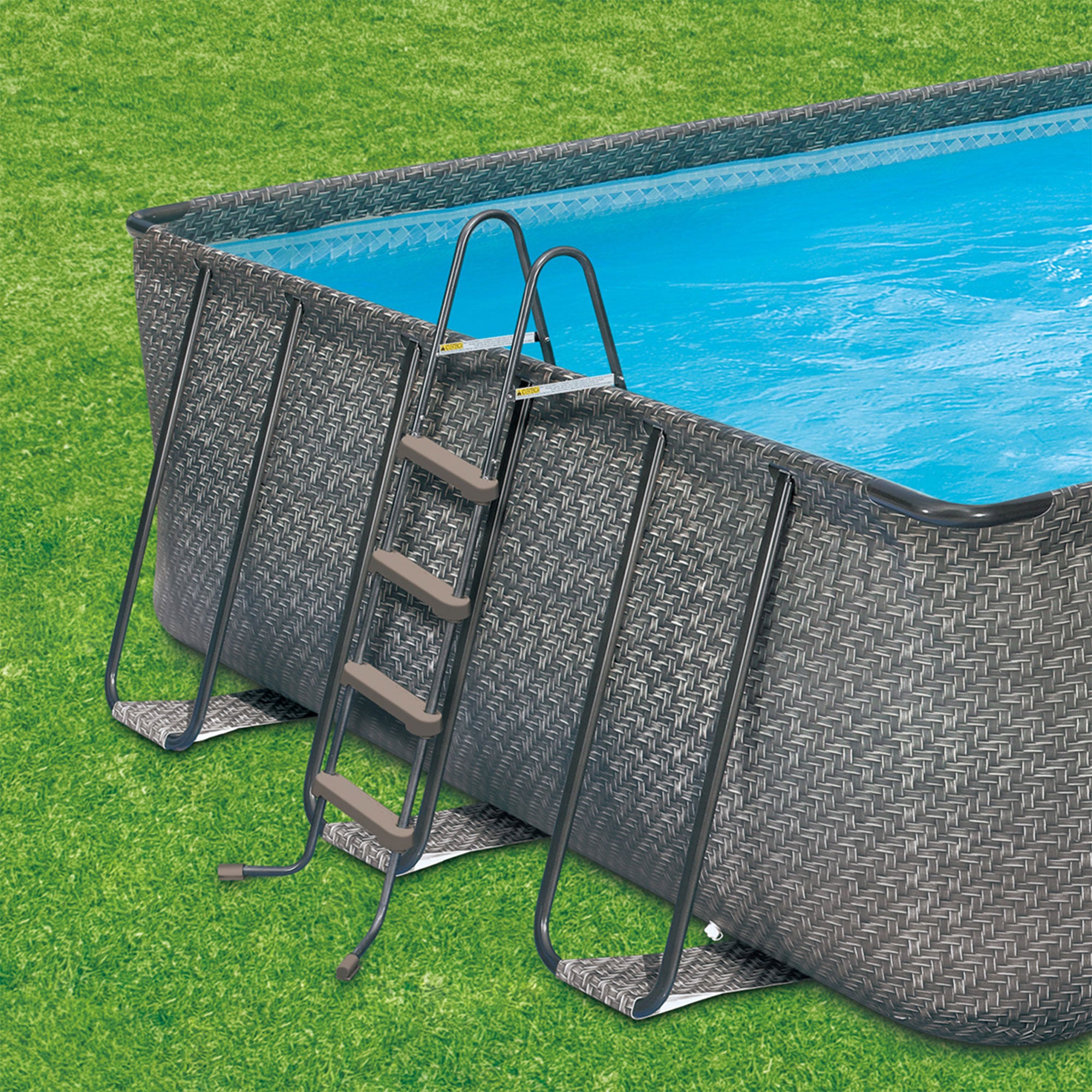 Summer Waves 24ft x 12ft x 52in Rectangle Above Ground Frame Swimming Pool Set