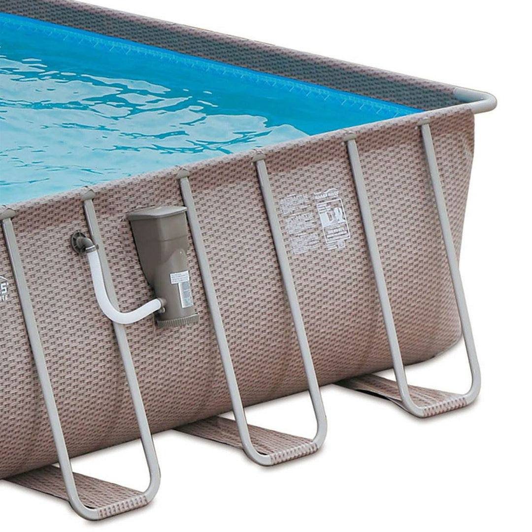 Summer Waves 24ft x 12ft x 52in Rectangle Above Ground Frame Swimming Pool Set