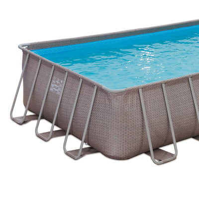 Summer Waves 24ft x 12ft x 52in Rectangle Above Ground Frame Swimming Pool Set