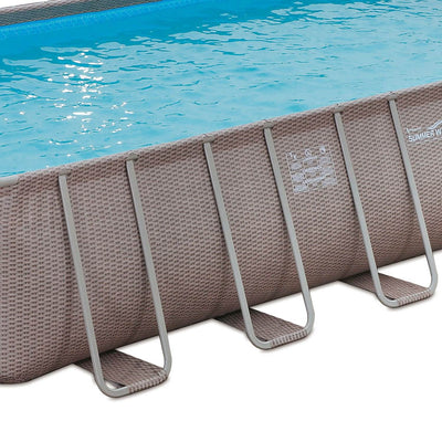 Summer Waves 24ft x 12ft x 52in Rectangle Above Ground Frame Swimming Pool Set