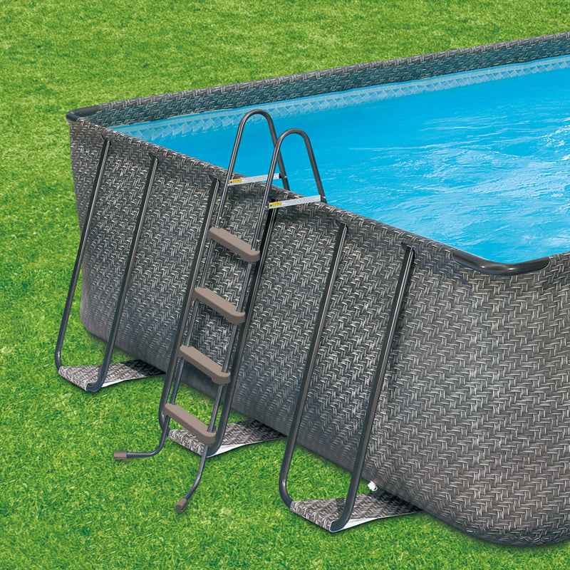 Summer Waves 32ft x 16ft x 52in Rectangle Frame Above Ground Swimming Pool Set - VMInnovations