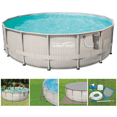 Summer Waves 16' x 48" Elite Frame Above Ground Pool Set with Ladder (Open Box)