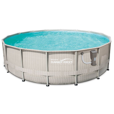 Summer Waves 16' x 48" Elite Frame Above Ground Pool Set with Ladder (Open Box)