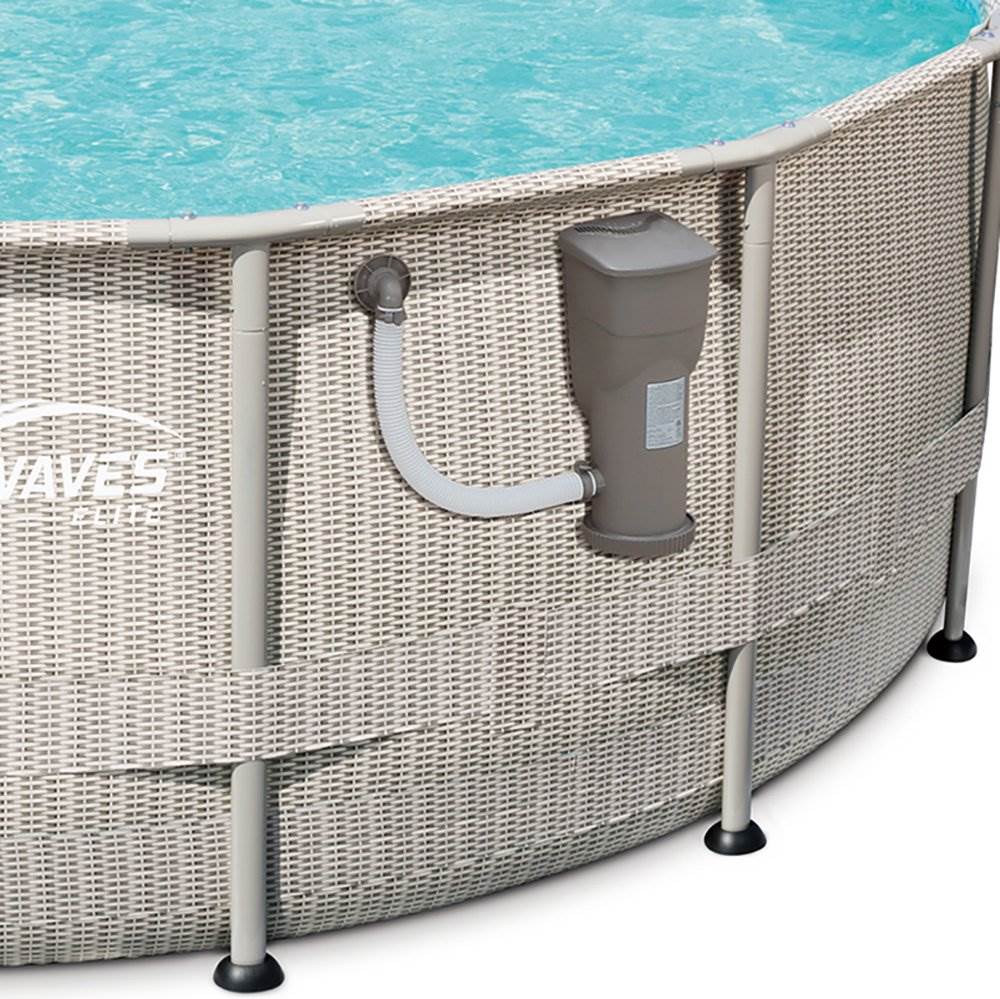 Summer Waves 18ft x 48in Above Ground Metal Frame Swimming Pool w/ Ladder & Kit