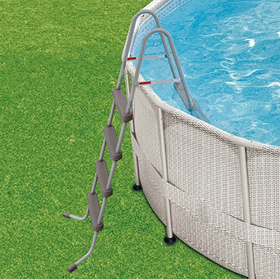 Summer Waves 18ft x 48in Above Ground Metal Frame Swimming Pool w/ Ladder & Kit