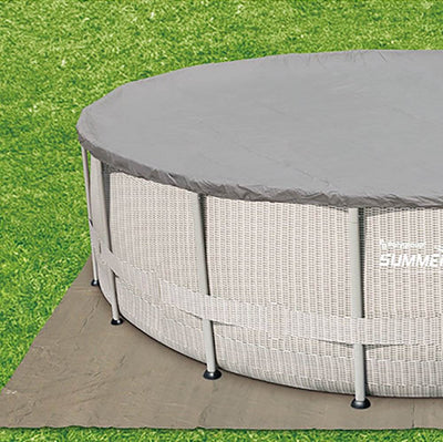 Summer Waves 18ft x 48in Above Ground Metal Frame Swimming Pool w/ Ladder & Kit