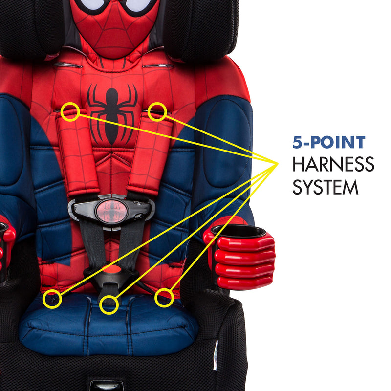 KidsEmbrace Marvel Spider-Man Combination 5 Point Harness LATCH Booster Car Seat
