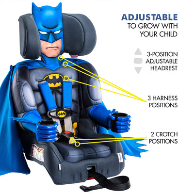 KidsEmbrace DC Comics Batman Combination 5 Point Harness Booster Car Seat, Blue
