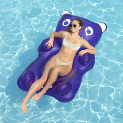Swimline Giant 60" Inflatable Gummy Bear Pool Float Water Raft w/Headrest, Red - VMInnovations