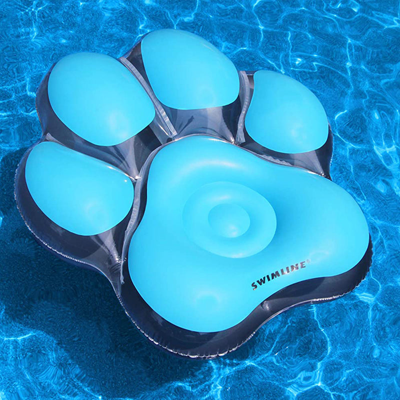 Swimline 90746 Inflatable Pawprint Island Summer Pool Float Water Lounger (Used)