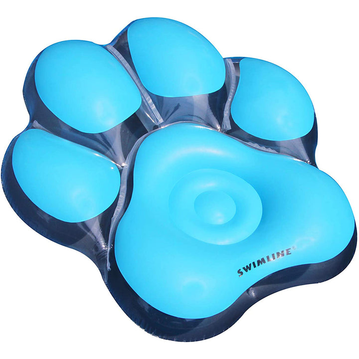 Swimline 90746 Inflatable 66" Pawprint Island Pool Float Water Lounger, Blue