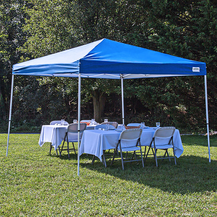 Caravan Canopy V Series 2 10' x 10' Entry Level Angled Leg Instant Canopy, Blue