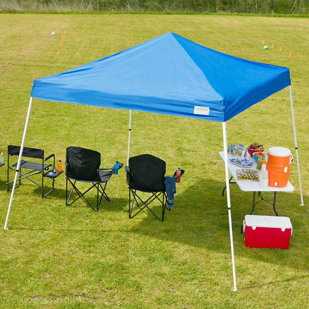 Caravan V-Series 10' x 10' Entry Level Angled Leg Insta-Canopy, Blue (Open Box) - VMInnovations