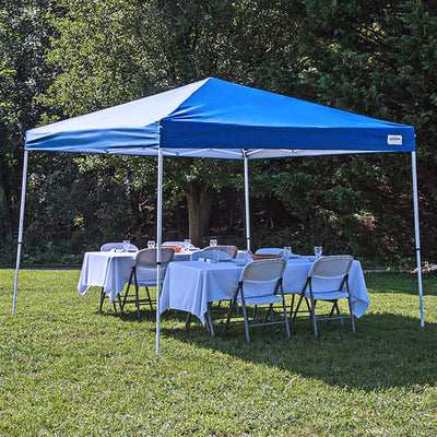 Caravan Canopy Pop-Up Tent V Series 2 12 x 12 ft Slanted Leg Instant Shade, Blue - VMInnovations
