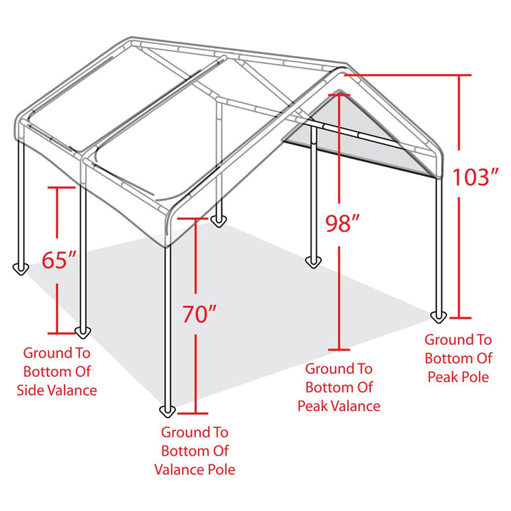 Caravan Canopy Domain 10 x 20 Foot Straight Leg Instant Tent Set, White (Used) - VMInnovations