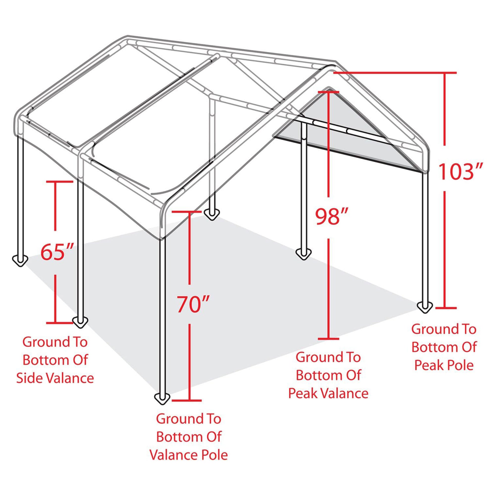 Caravan Canopy Domain 10 x 20 Foot Straight Leg Instant Canopy Tent Set, White - VMInnovations