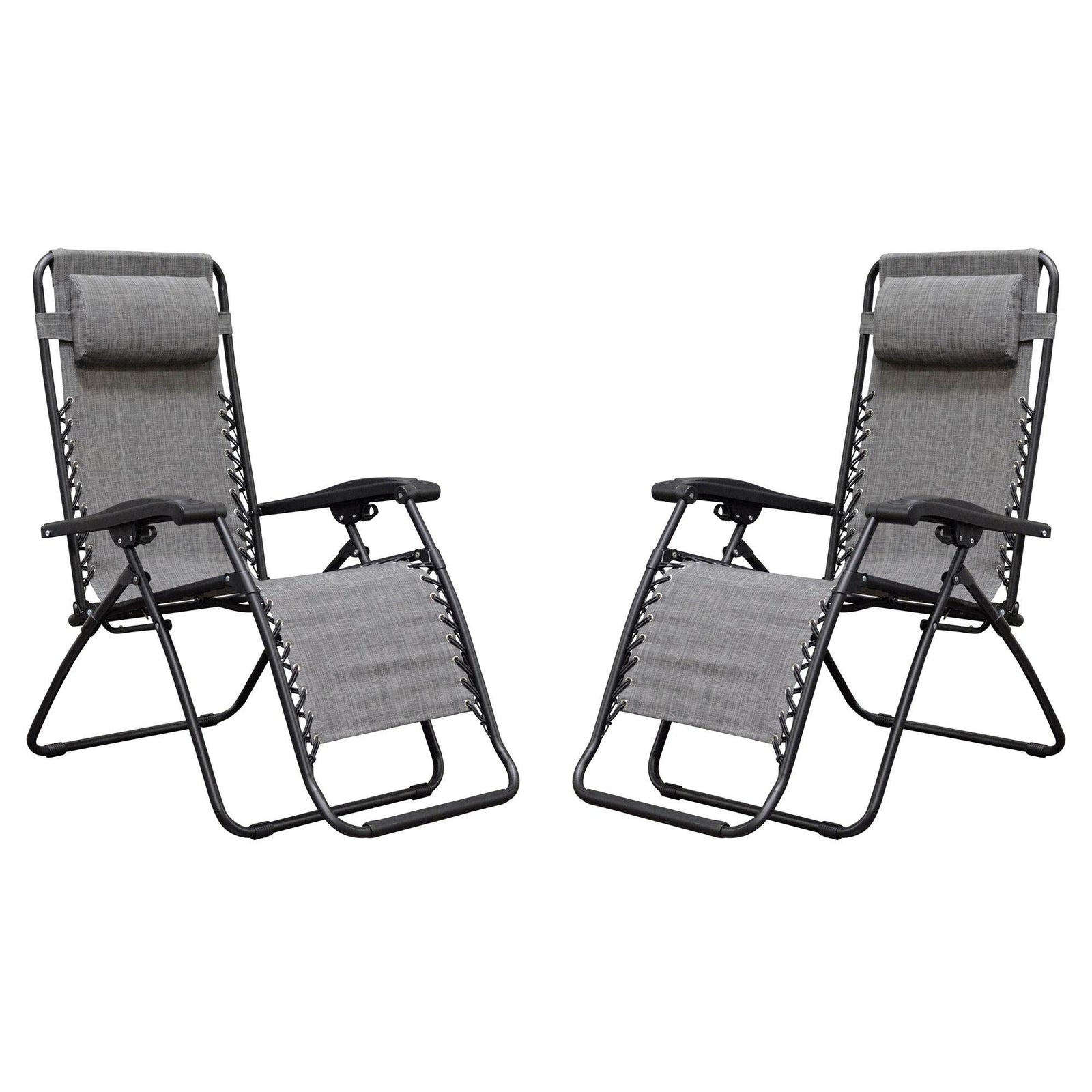 Caravan Canopy Infinity Zero Gravity Steel Frame Patio Chair, Grey (Pair) (Used) - VMInnovations