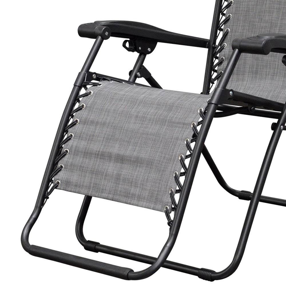 Caravan Canopy Infinity Zero Gravity Steel Frame Patio Chair, Grey (Pair) (Used) - VMInnovations