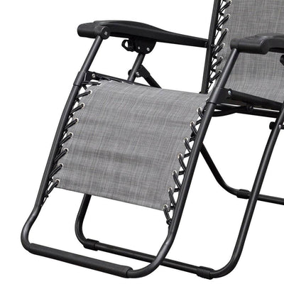 Caravan Canopy Infinity Zero Gravity Steel Patio Deck Chair-Grey (Pair)(Damaged)