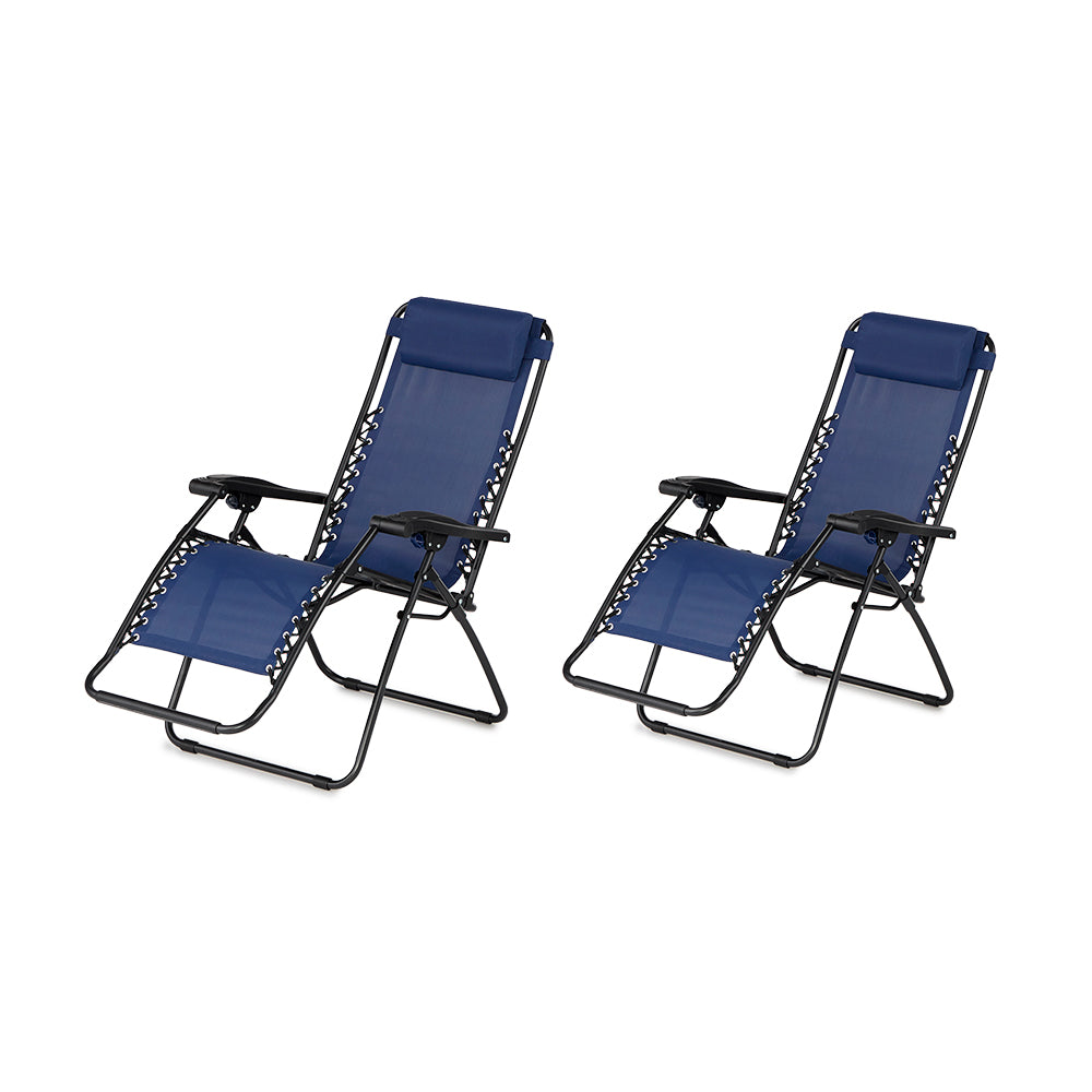 Caravan Canopy Infinity Zero Gravity Patio Chairs (2), Blue (Open Box)