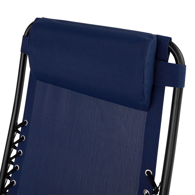 Caravan Canopy Infinity Zero Gravity Steel Frame Patio Deck Chair, Blue (2 Pack)