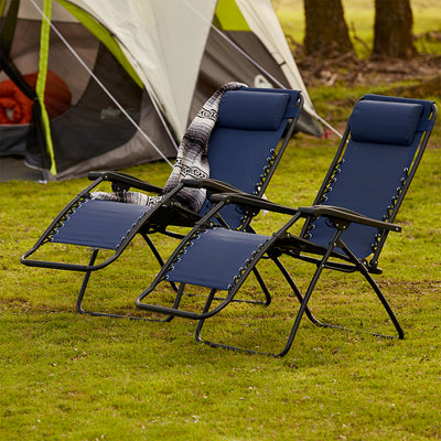 Caravan Canopy Infinity Zero Gravity Patio Chairs (2), Blue (Open Box) - VMInnovations