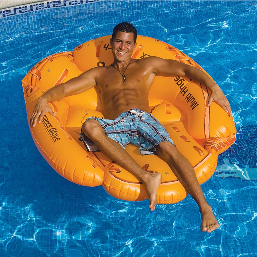 Swimline 90844 Giant 62" Inflatable Baseball Glove Swimming Pool Float, Orange