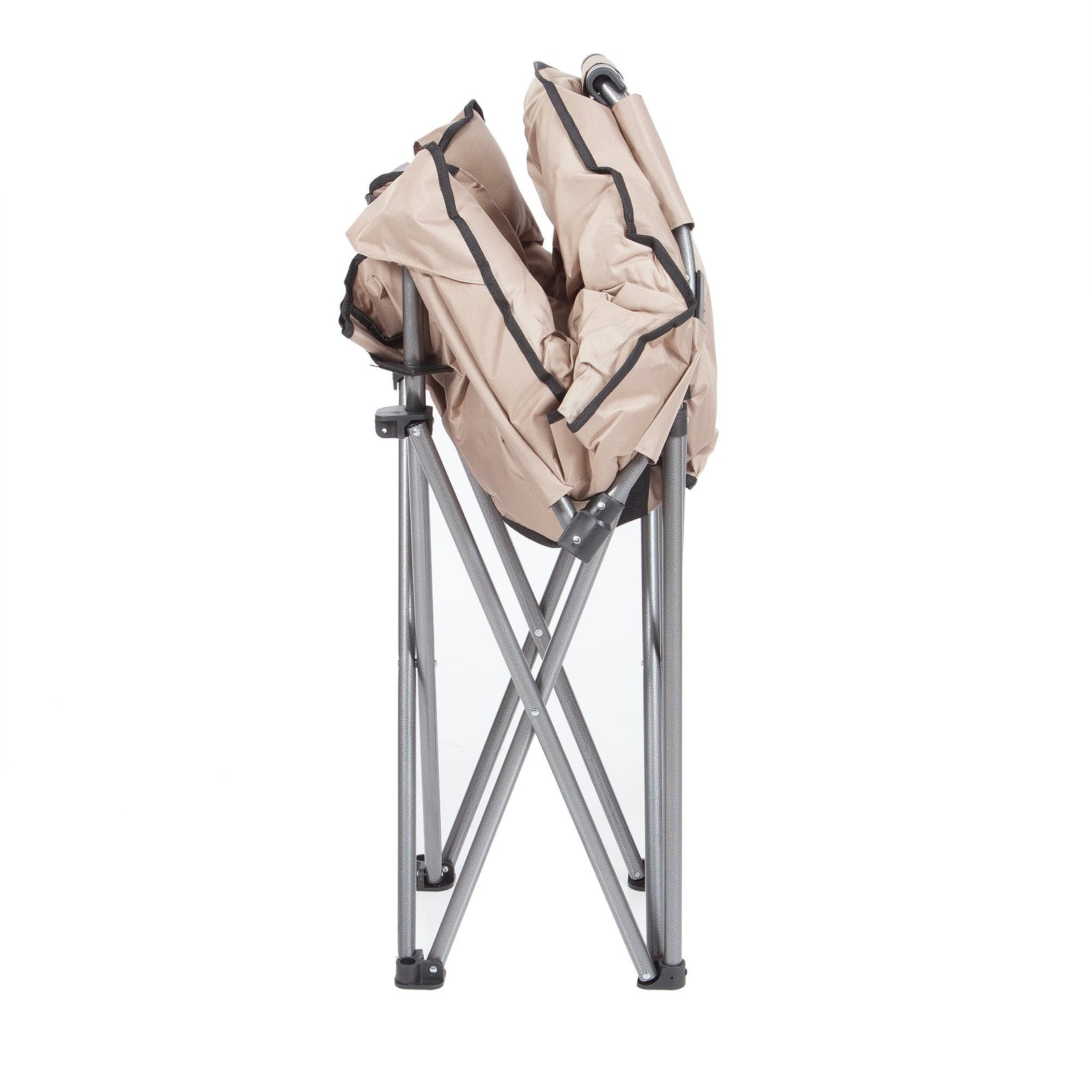 Mac Sports Foldable Padded Outdoor Club Camping Chair with Carry Bag, Beige - VMInnovations