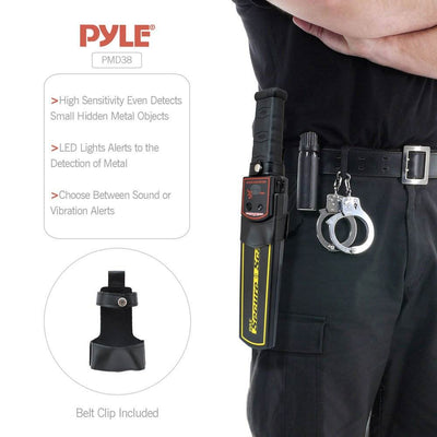 Pyle Secure Scan Handheld Metal Detector Wand Event Security Safety Scanner