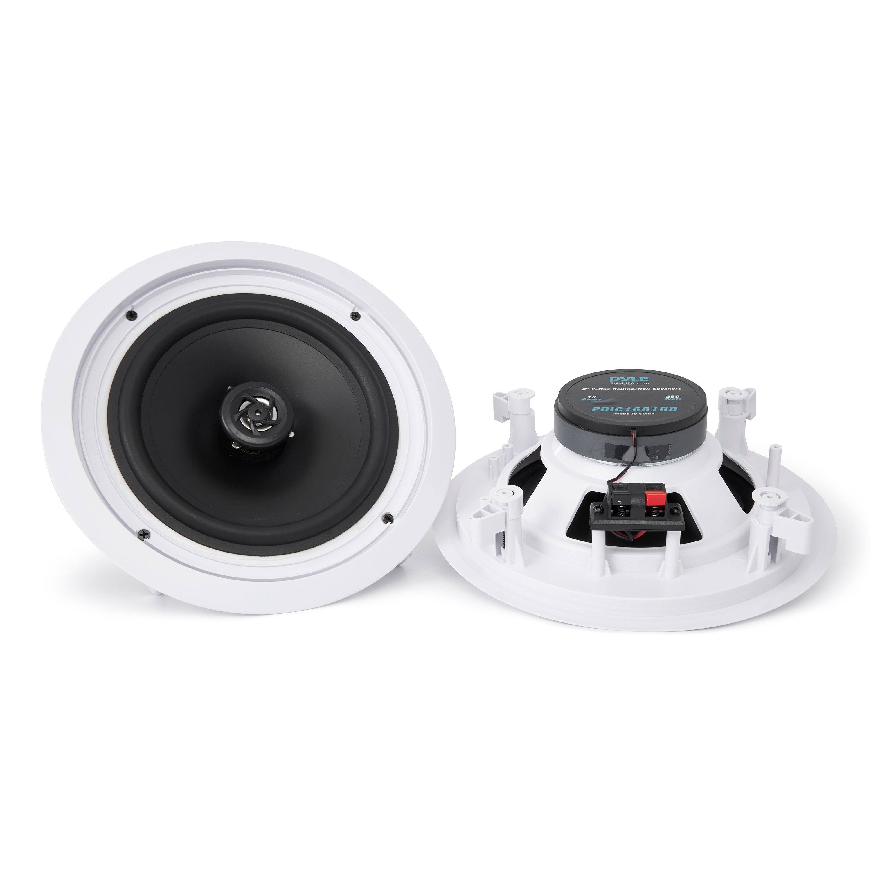 In Wall In Ceiling 2 Way Home Theater 250W Stereo Speakers (Pair) (Open Box)