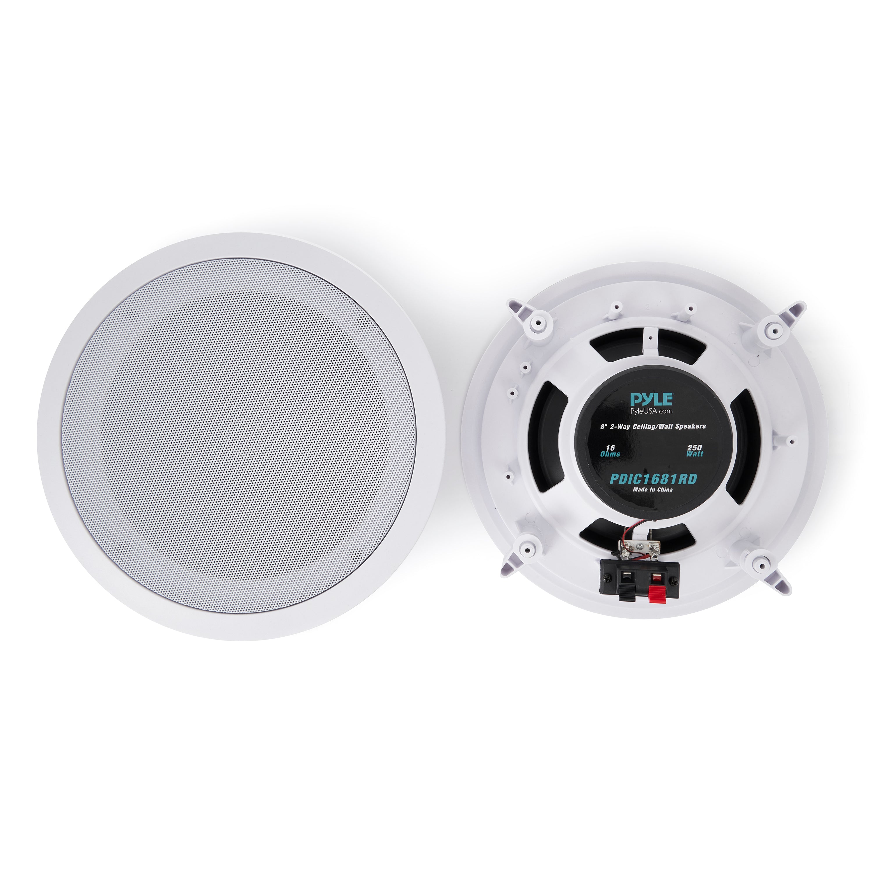 In Wall In Ceiling 2 Way Home Theater 250W Stereo Speakers (Pair) (Open Box)