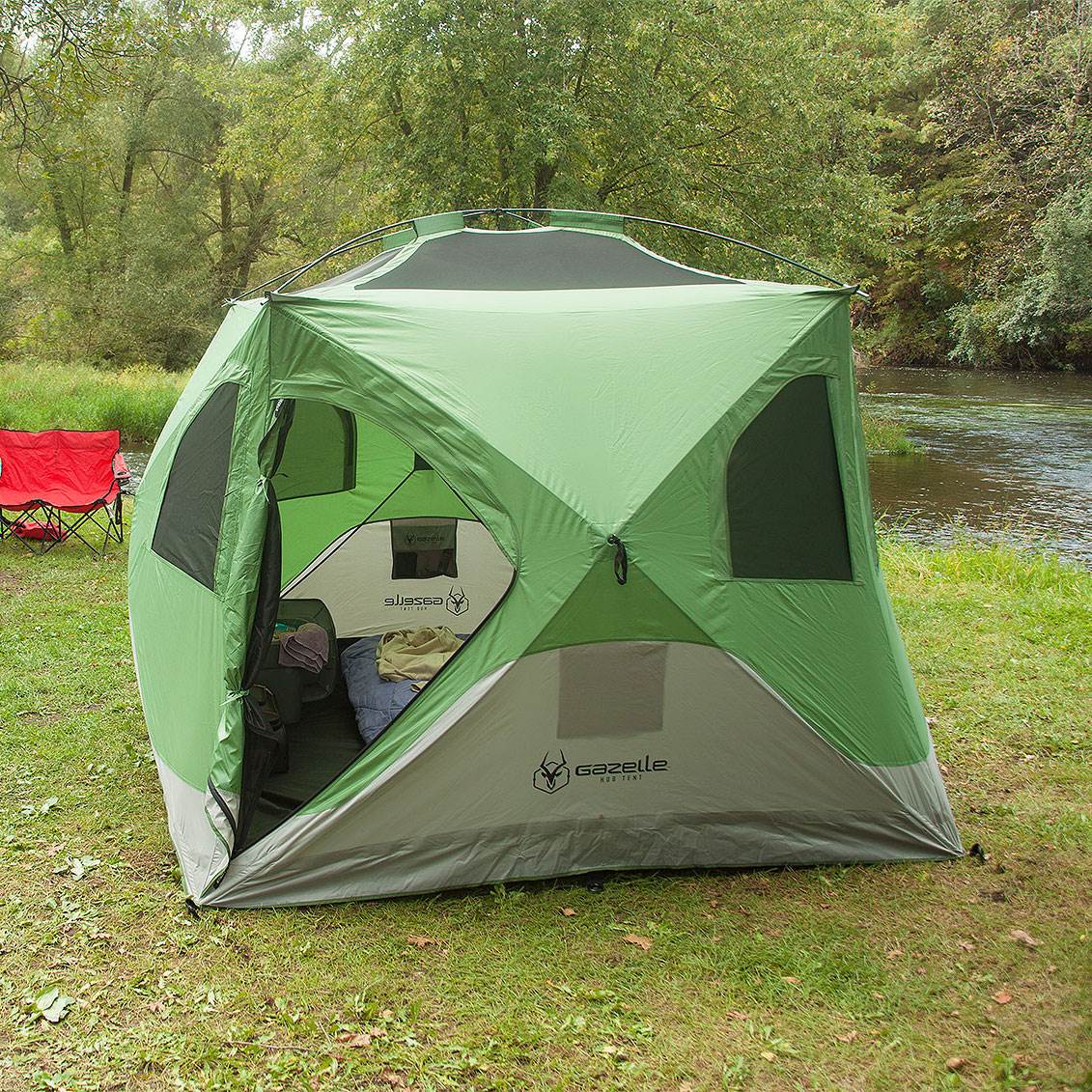 Gazelle Tents T4 Pop-Up Hub 4-Person Outdoor Camping Tent, Green (Used)