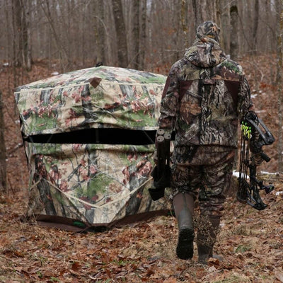 Barronett Blinds Ox 4 2-Person Pop-Up Ground Deer Hunting Blind, Backwoods Camo - VMInnovations