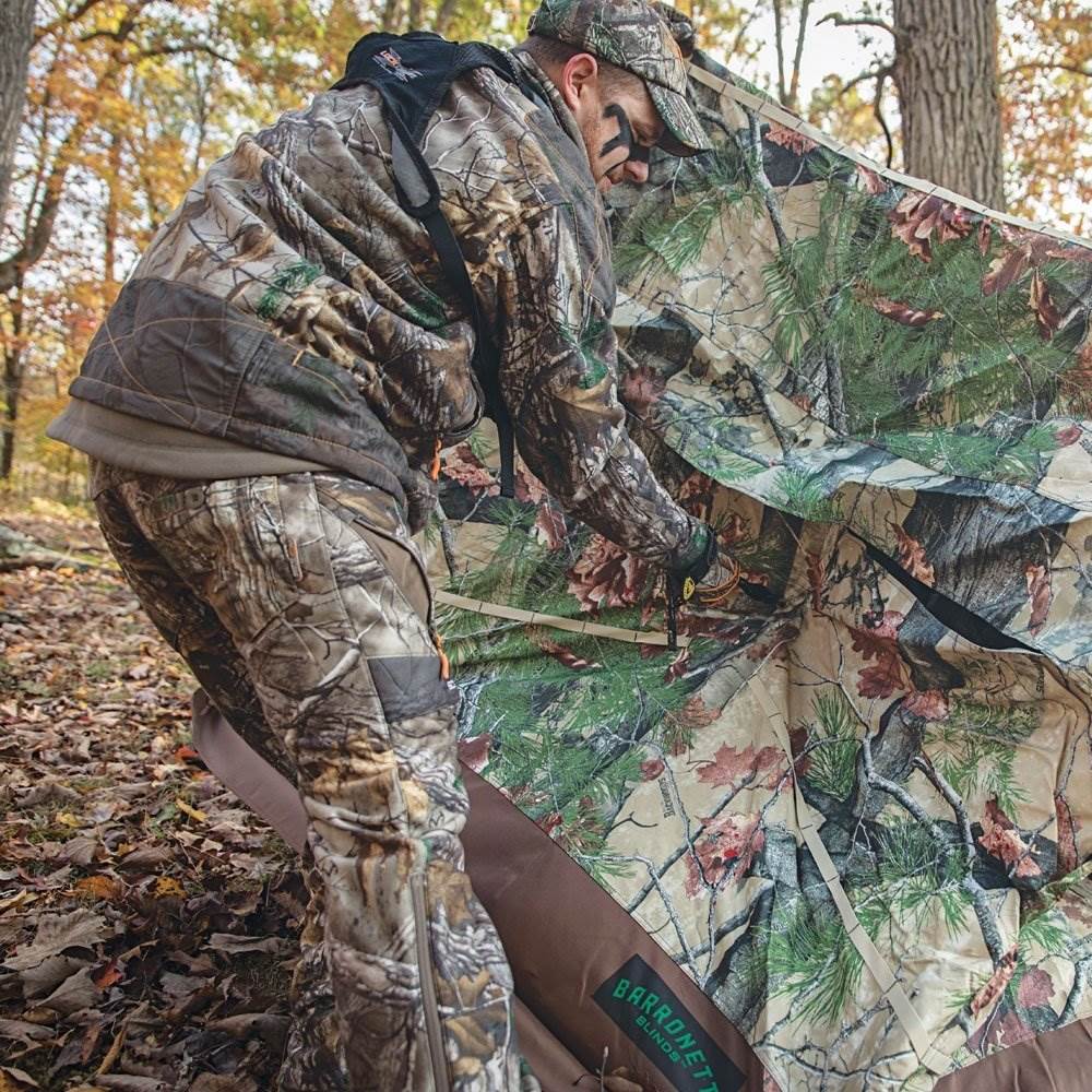 Barronett Blinds Ox 4 2-Person Pop-Up Ground Deer Hunting Blind, Backwoods Camo - VMInnovations