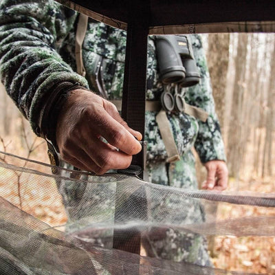 Barronett Blinds Ox 4 2-Person Pop-Up Ground Deer Hunting Blind, Backwoods Camo - VMInnovations